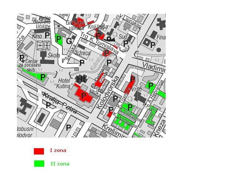 Turistička zajednica grada Kutine, TZGK, TZK, Turizam, Hrvatska, Moslavina, Kutina, zone parkinga u Kutini